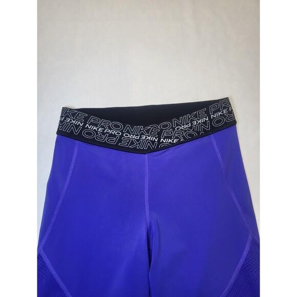 Nike Pro Womens Medium Dri Fit Leggings Purple Athletic - Picture 10 of 13